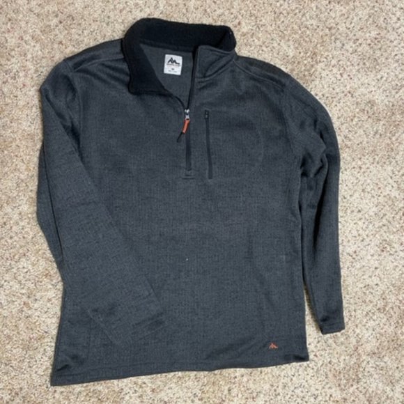 Mountain Club Black Ribbed Quarter Zip Pullover – Medium - Picture 1 of 5